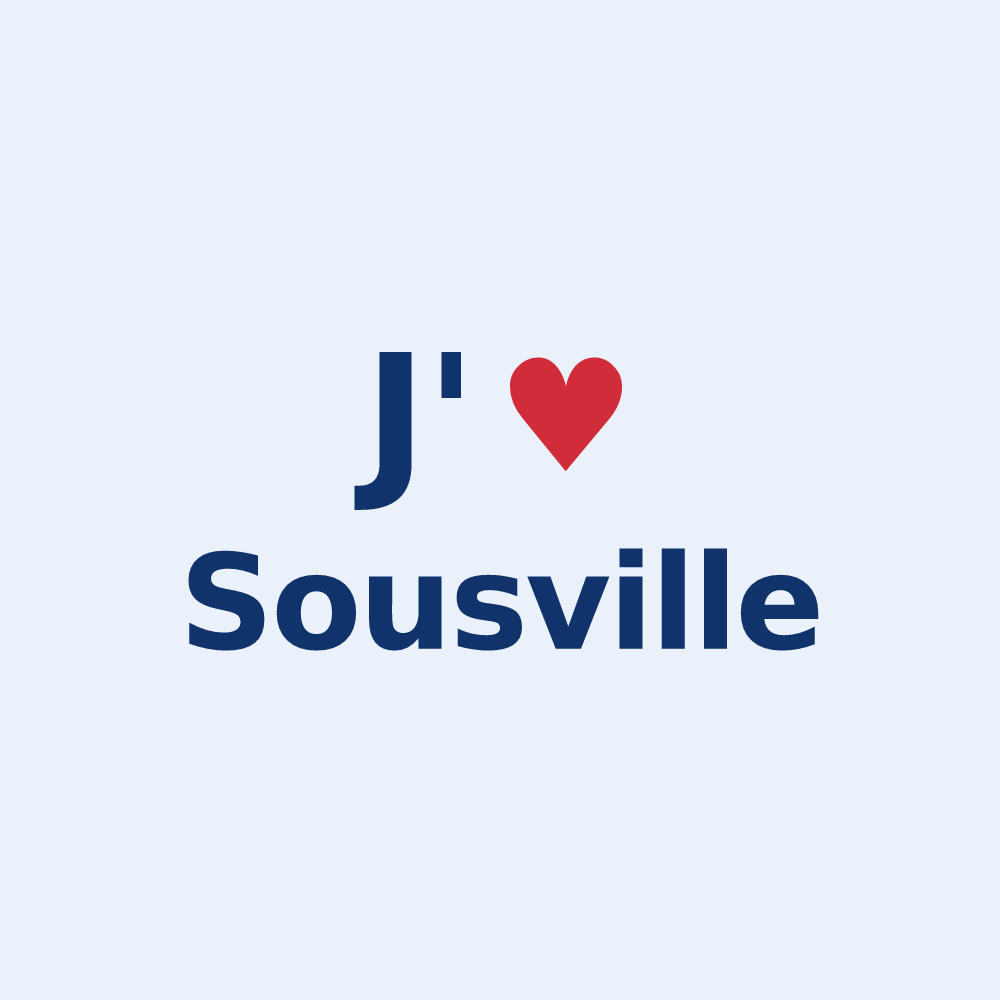 Sticker personnalisé Sousville — design J'aime Sousville