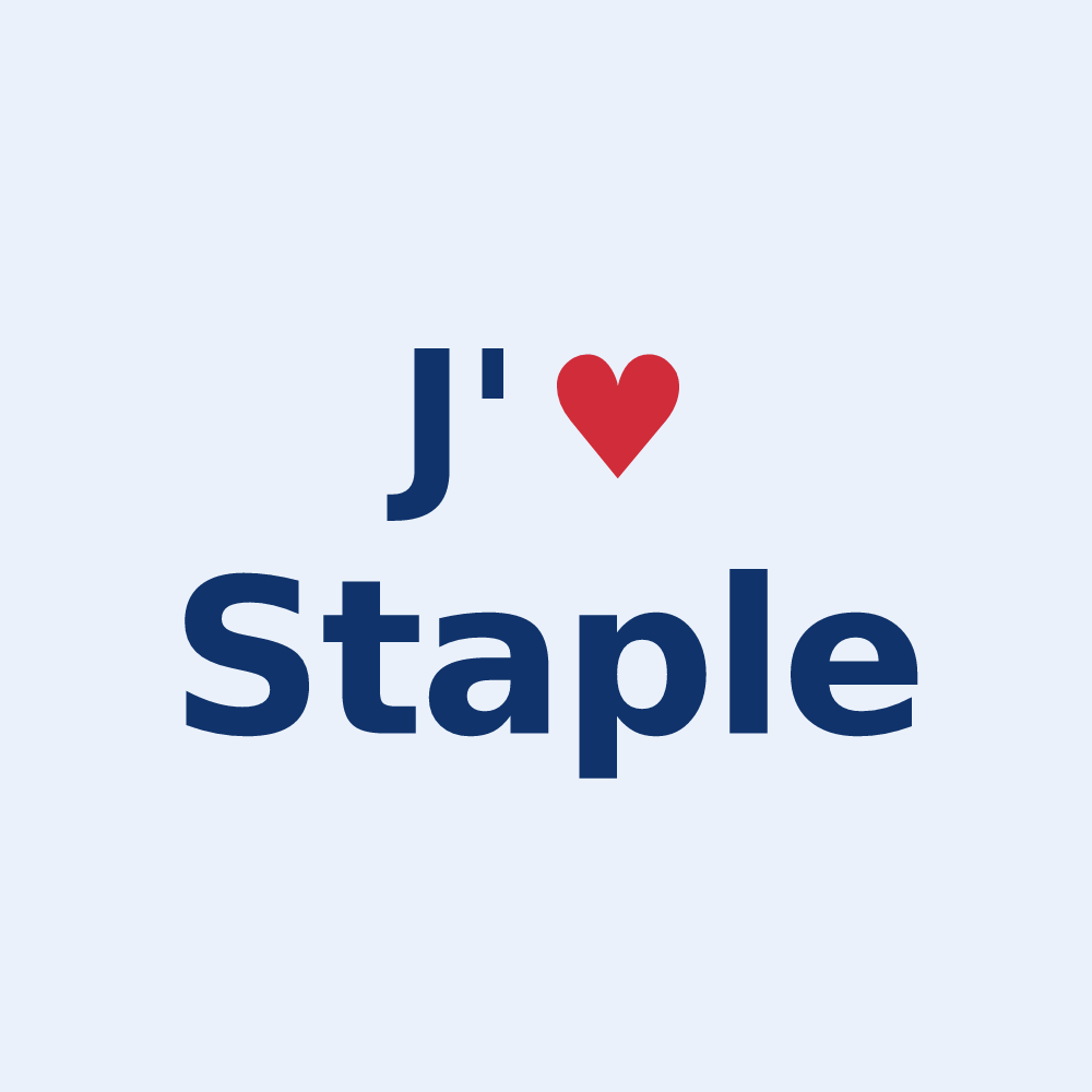 Sticker personnalisé Staple — design J'aime Staple
