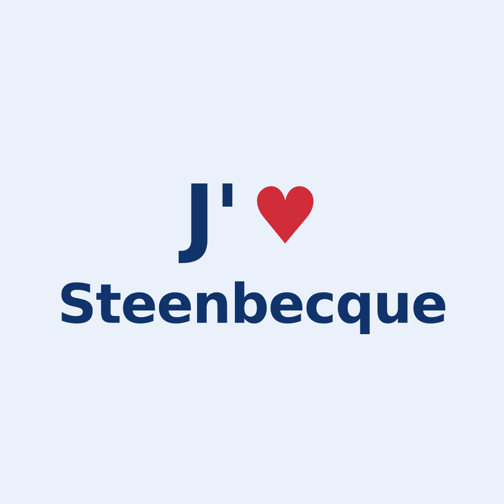 Sticker personnalisé Steenbecque — design J'aime Steenbecque