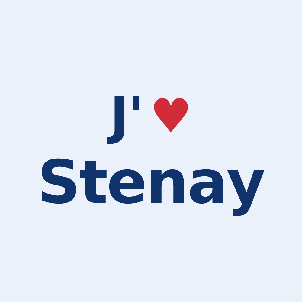 Sticker personnalisé Stenay — design J'aime Stenay