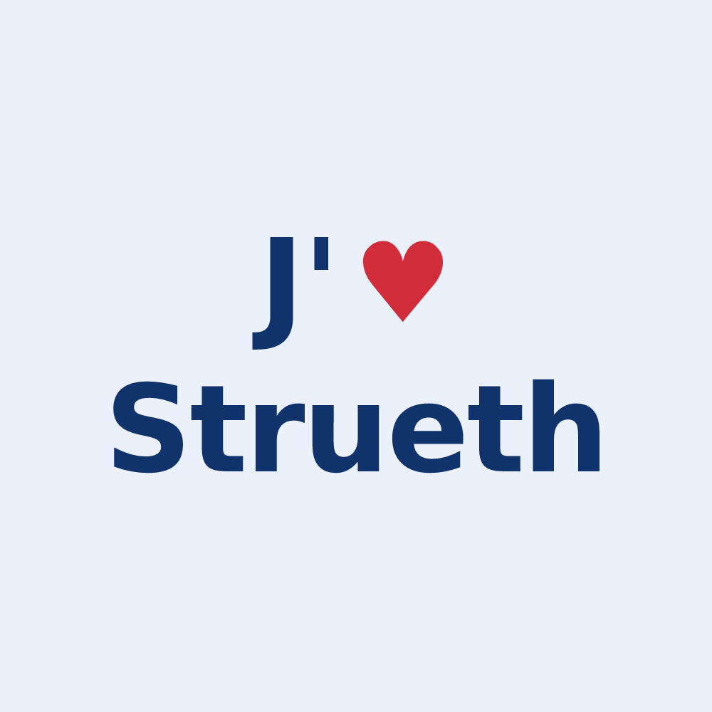 Sticker personnalisé Strueth — design J'aime Strueth