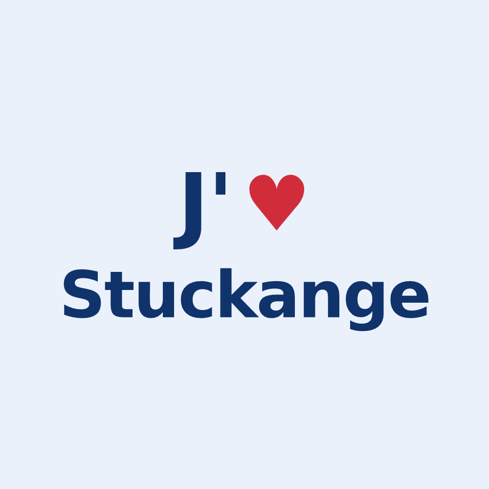 Sticker personnalisé Stuckange — design J'aime Stuckange