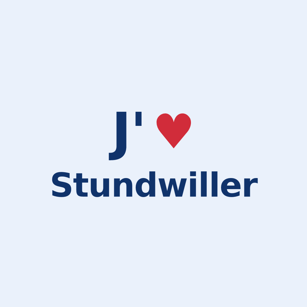 Sticker personnalisé Stundwiller — design J'aime Stundwiller