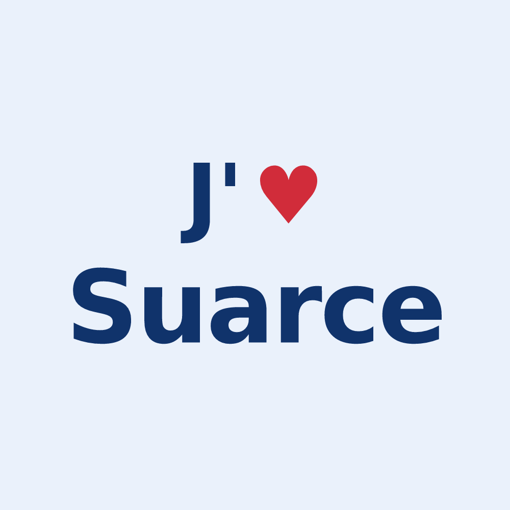 Sticker personnalisé Suarce — design J'aime Suarce