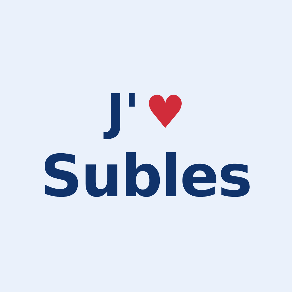 Sticker personnalisé Subles — design J'aime Subles
