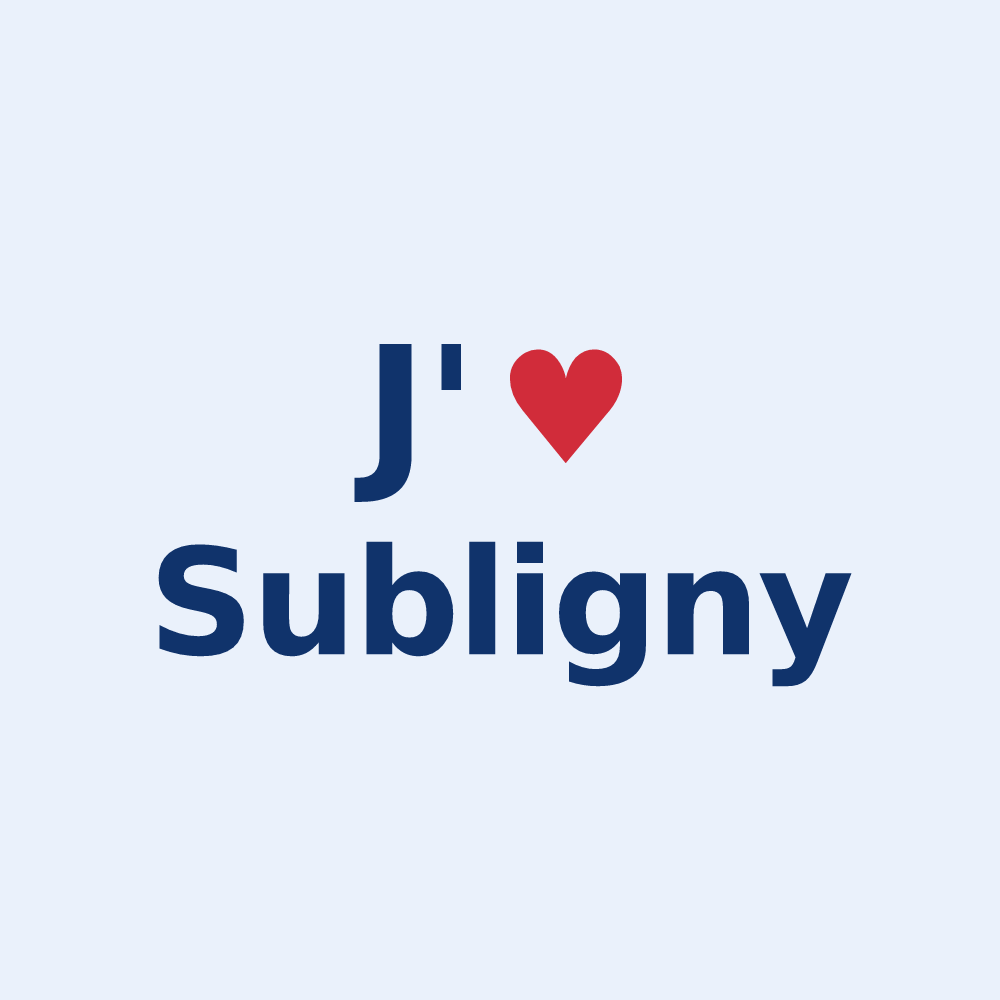 Sticker personnalisé Subligny — design J'aime Subligny