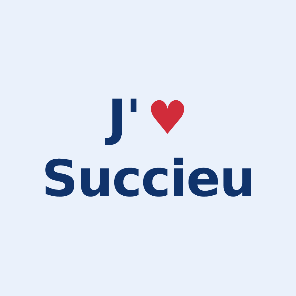 Sticker personnalisé Succieu — design J'aime Succieu