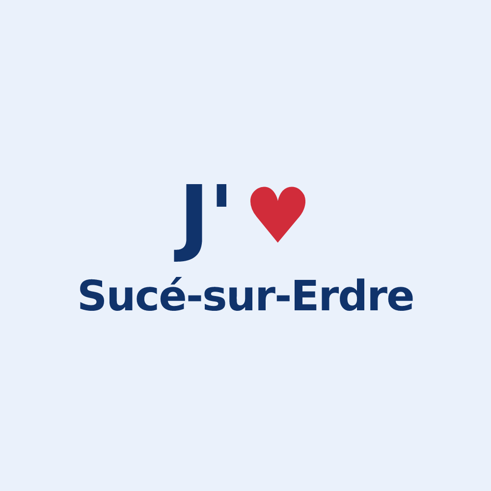 Sticker personnalisé Sucé-sur-Erdre — design J'aime Sucé-sur-Erdre