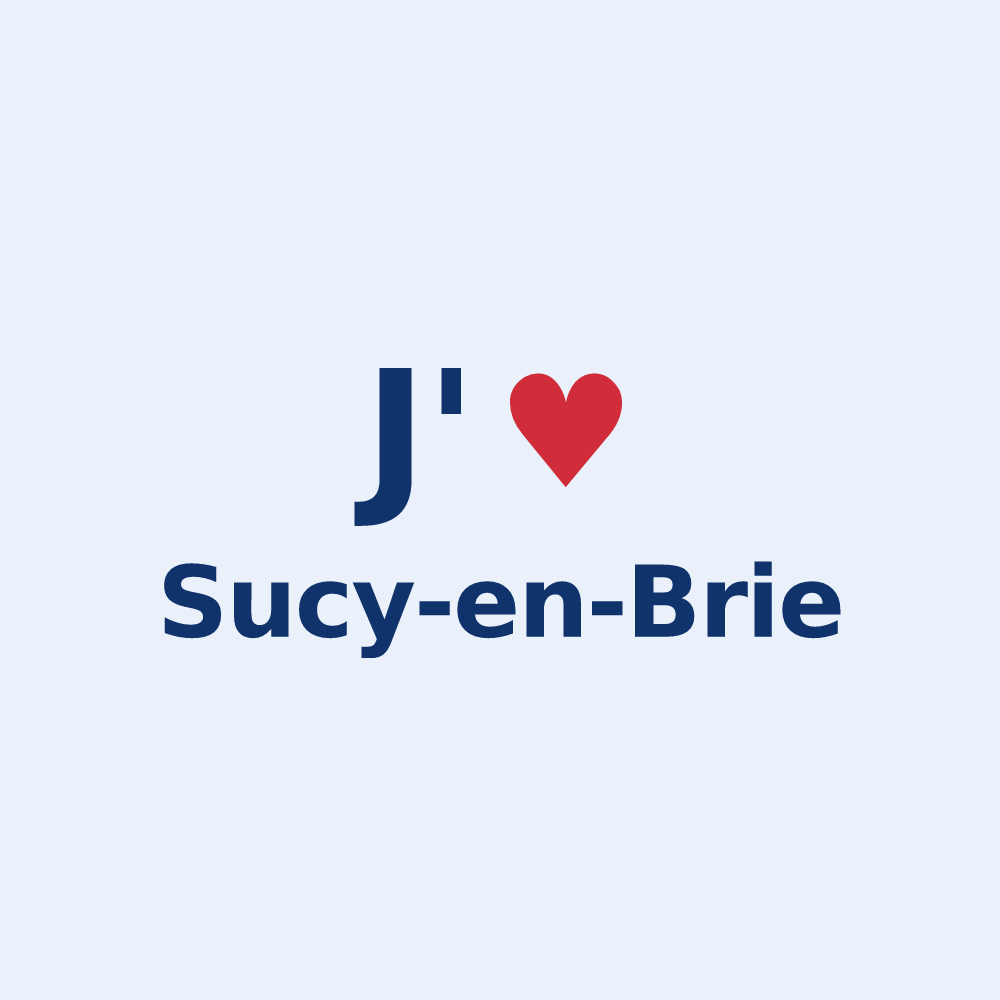 Sticker personnalisé Sucy-en-Brie — design J'aime Sucy-en-Brie