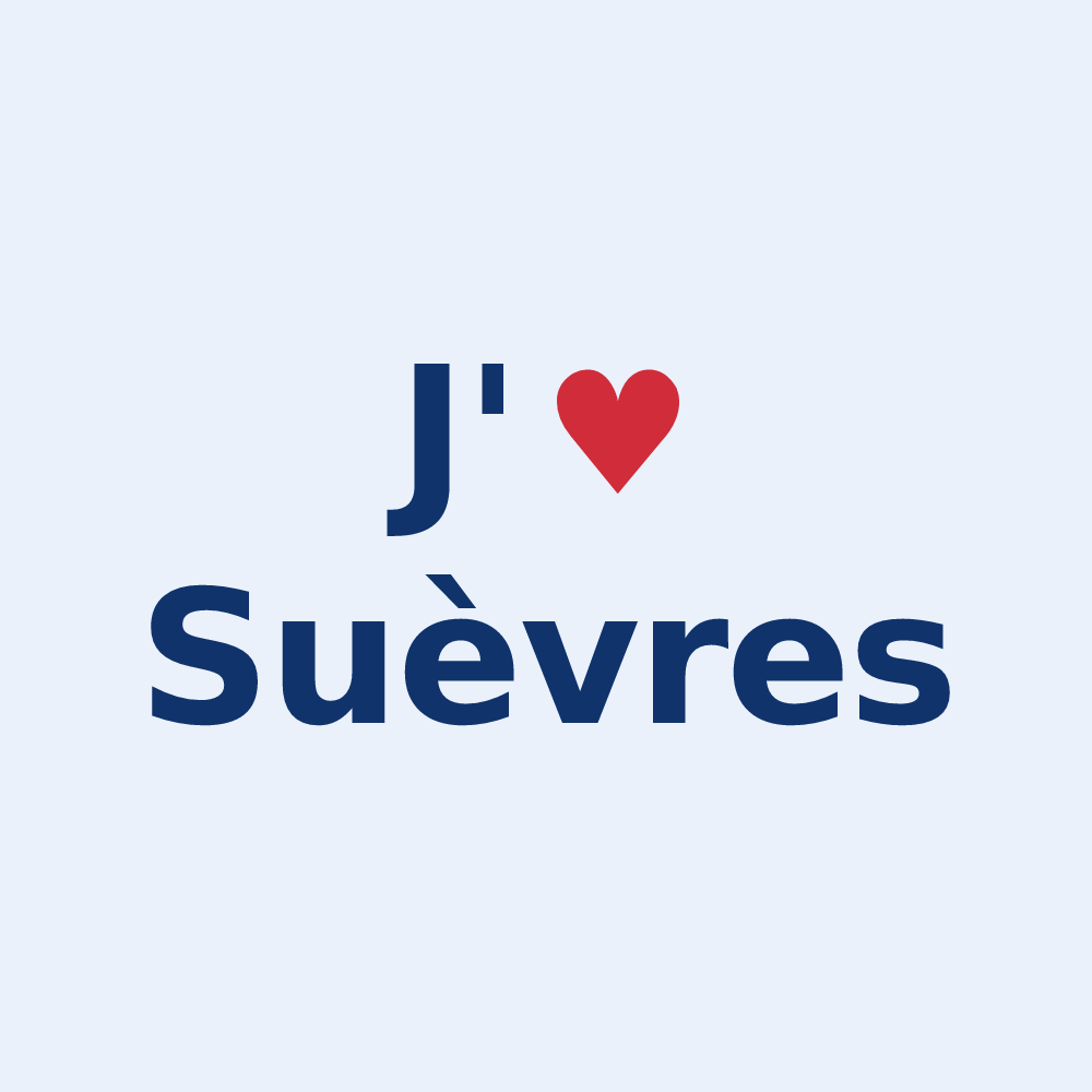 Sticker personnalisé Suèvres — design « J'aime Suèvres » imprimé sur le sticker