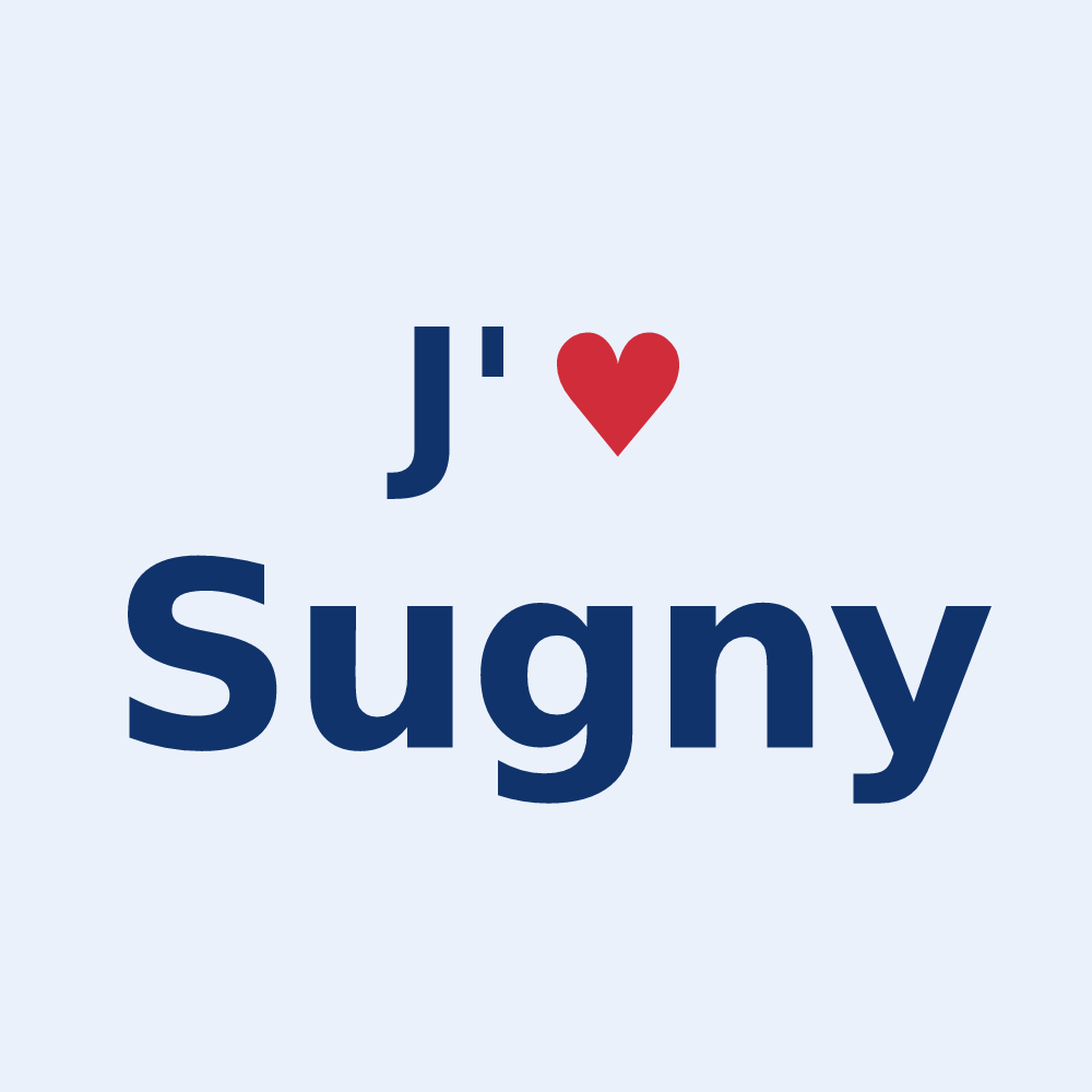 Sticker personnalisé Sugny — design J'aime Sugny