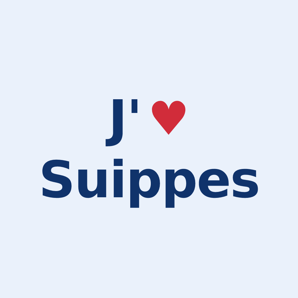 Sticker personnalisé Suippes — design J'aime Suippes