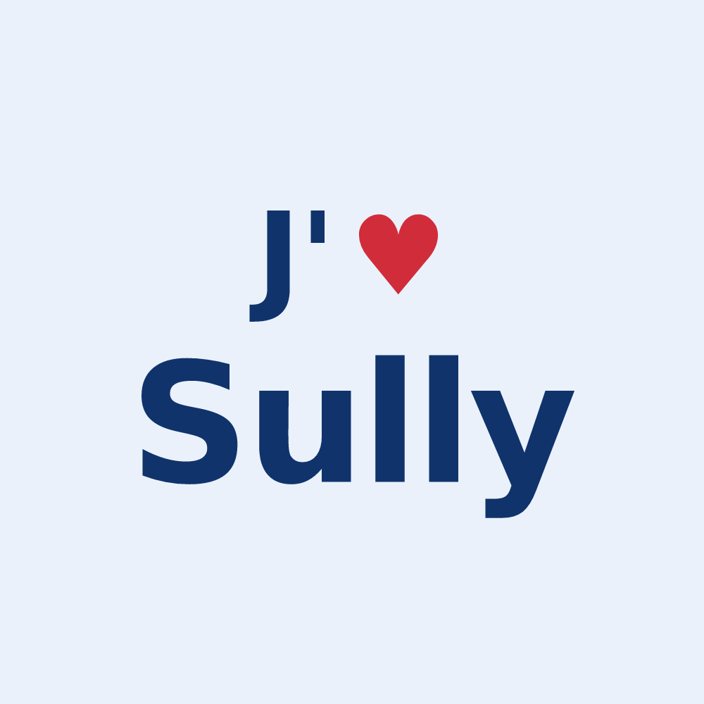 Sticker personnalisé Sully — design « J'aime Sully » imprimé sur le sticker