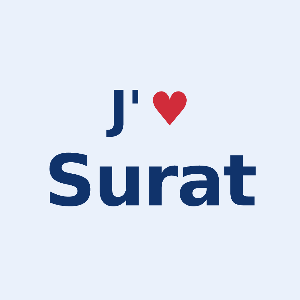 Sticker personnalisé Surat — design « J'aime Surat » imprimé sur le sticker