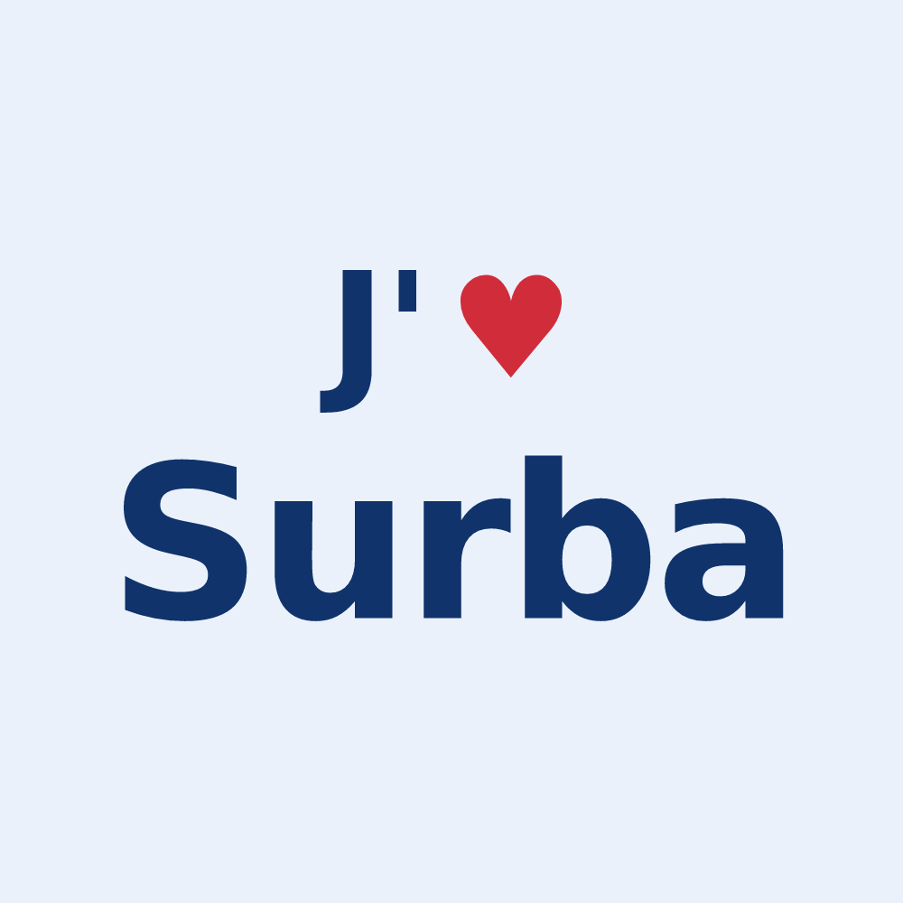 Sticker personnalisé Surba — design J'aime Surba
