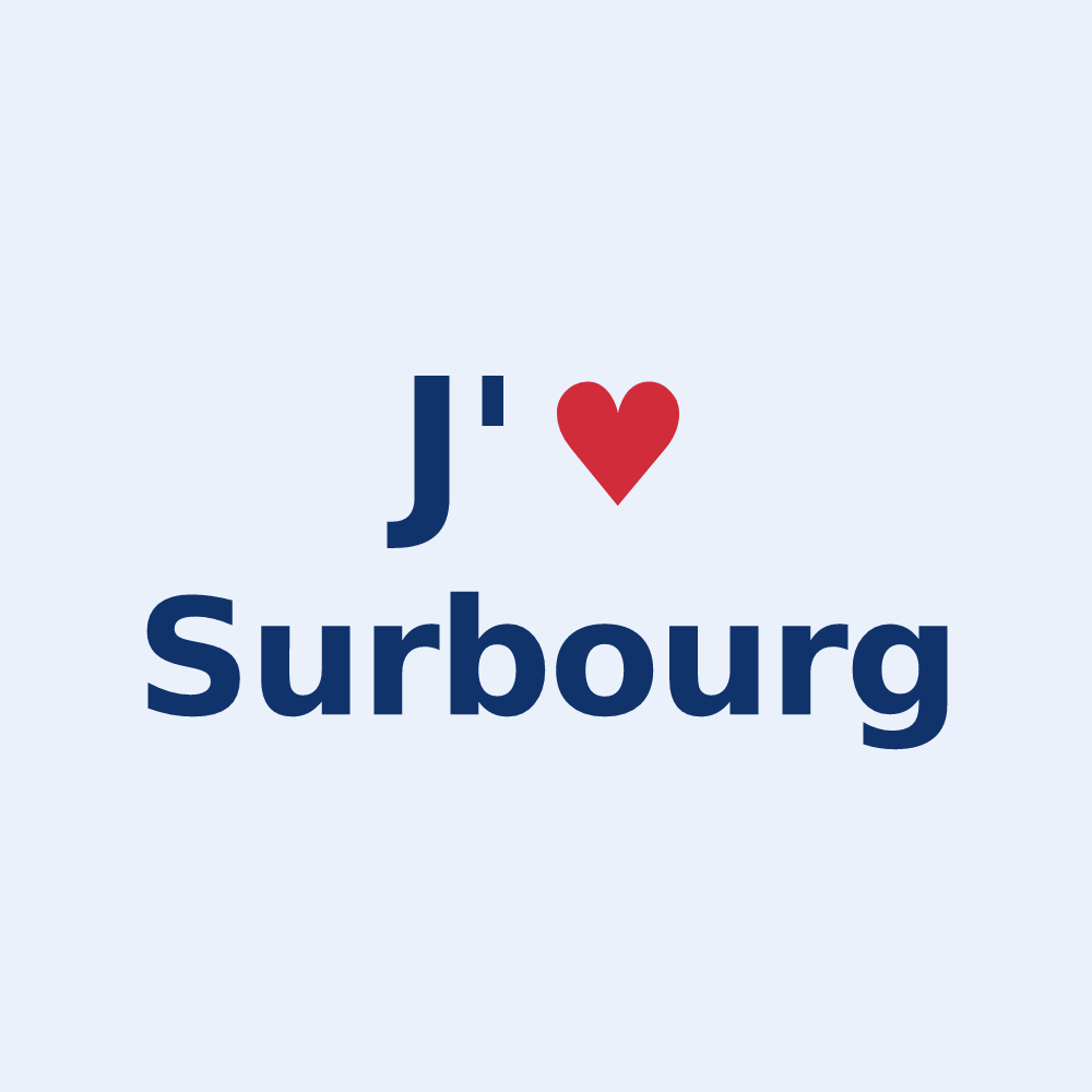 Sticker personnalisé Surbourg — design J'aime Surbourg