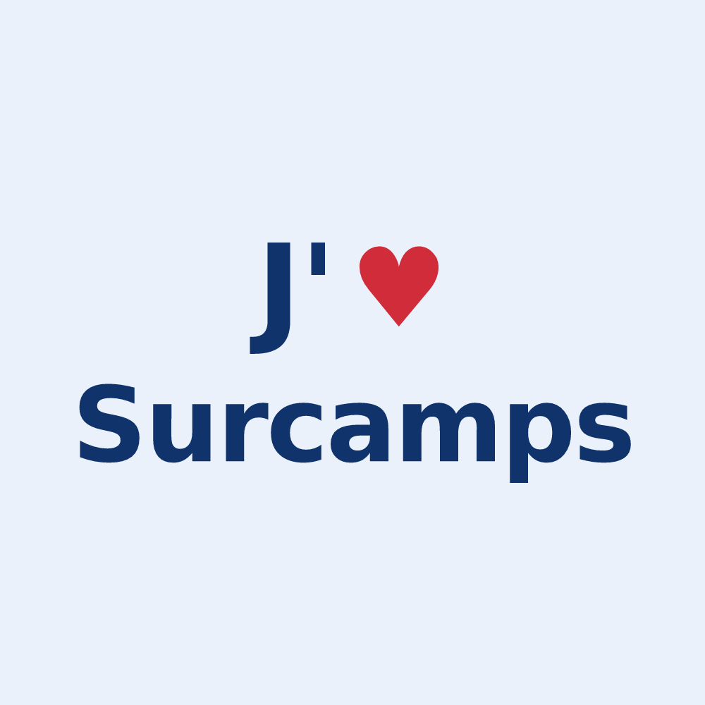 Sticker personnalisé Surcamps — design J'aime Surcamps