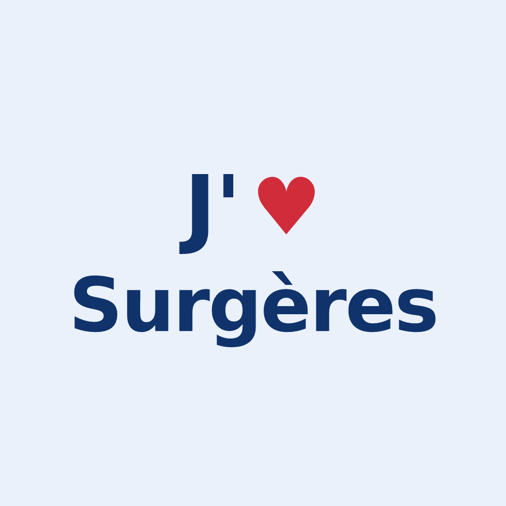 Sticker personnalisé Surgères — design J'aime Surgères