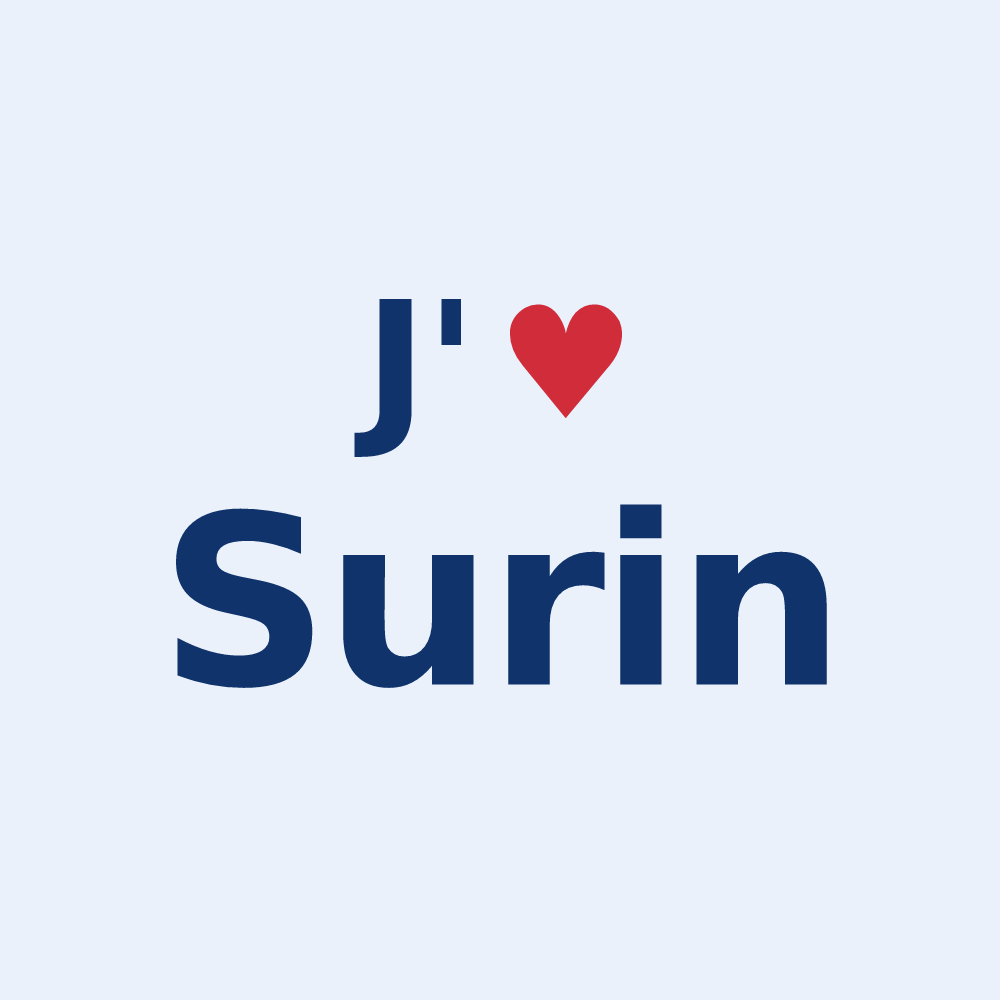 Sticker personnalisé Surin — design J'aime Surin