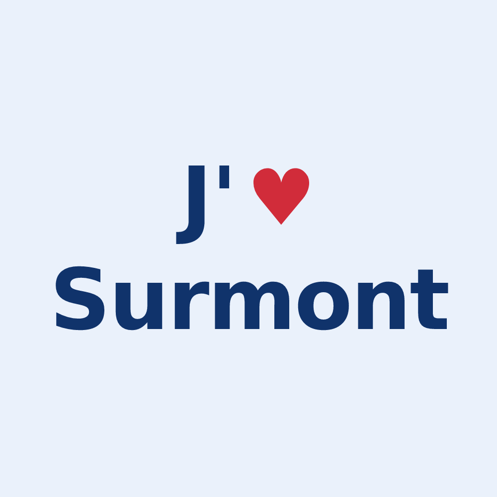 Sticker personnalisé Surmont — design J'aime Surmont