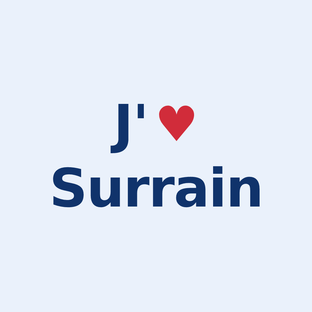 Sticker personnalisé Surrain — design J'aime Surrain