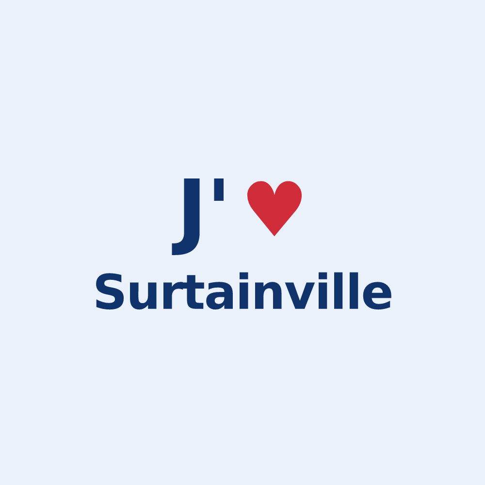 Sticker personnalisé Surtainville — design J'aime Surtainville