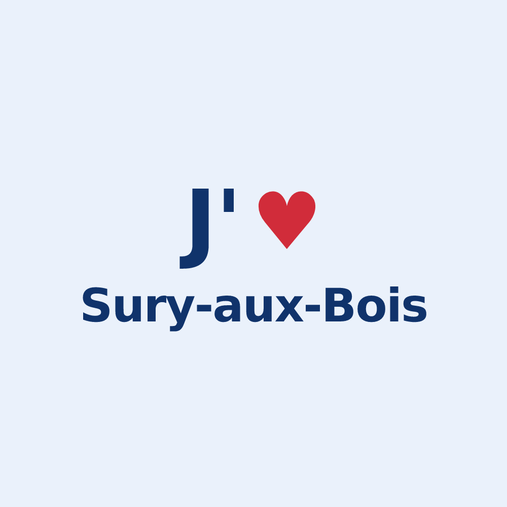 Sticker personnalisé Sury-aux-Bois — design J'aime Sury-aux-Bois