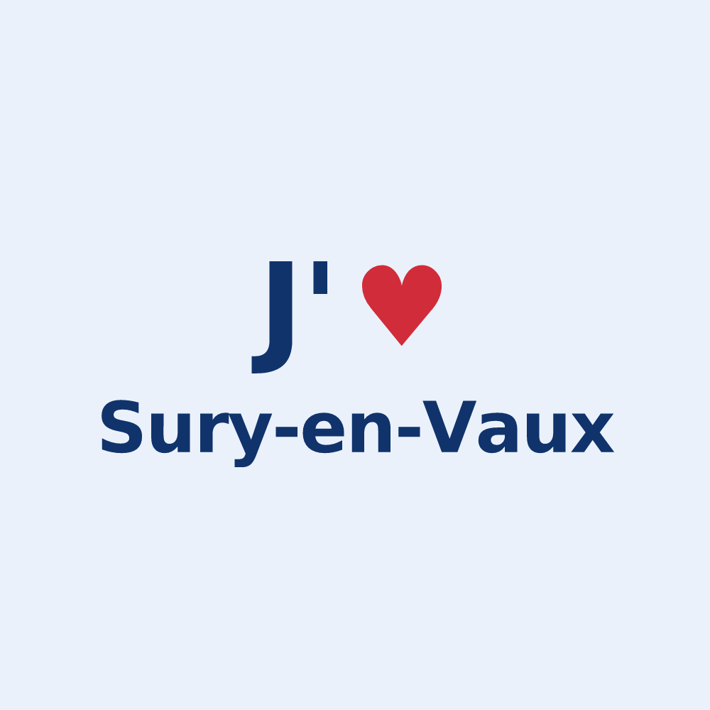 Sticker personnalisé Sury-en-Vaux — design J'aime Sury-en-Vaux