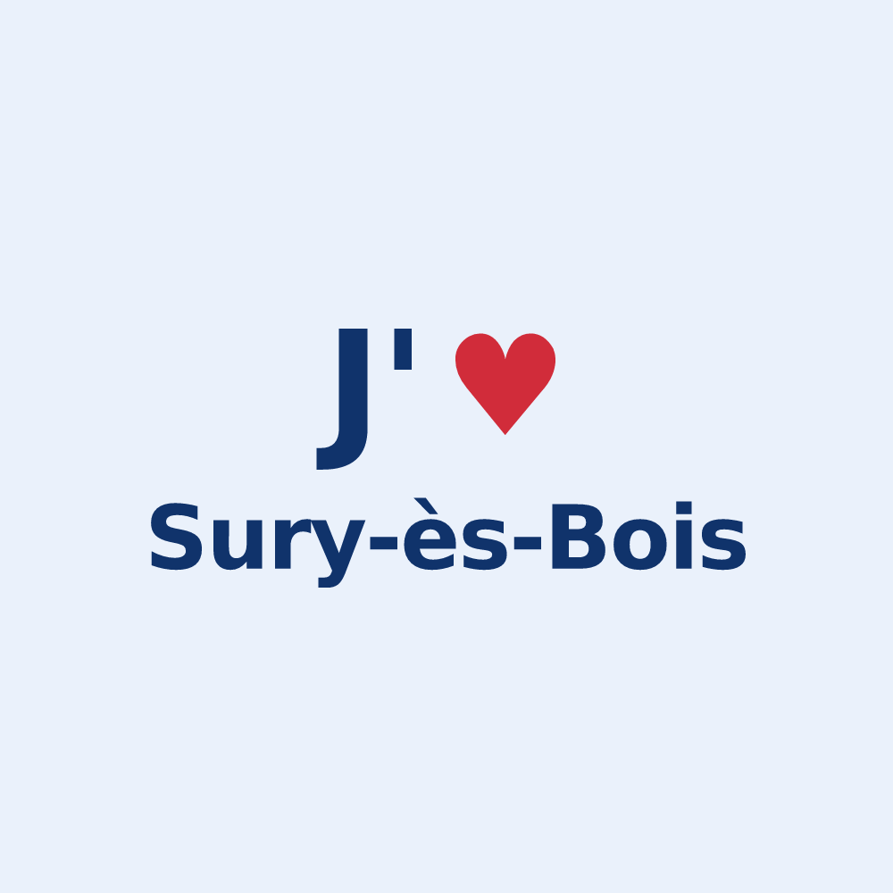Sticker personnalisé Sury-ès-Bois — design J'aime Sury-ès-Bois