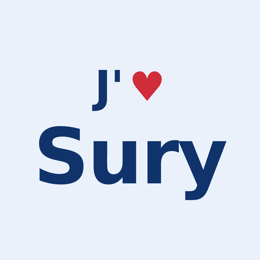 Sticker personnalisé Sury — design J'aime Sury