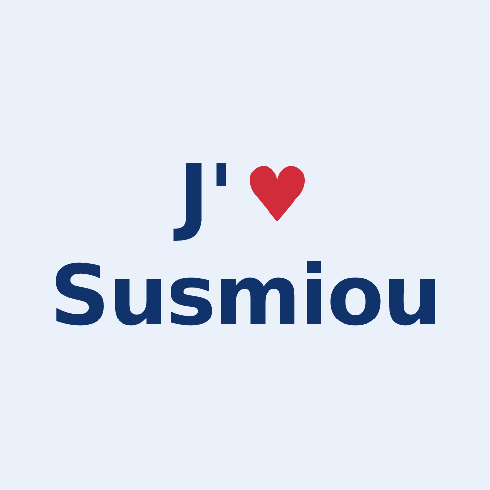 Sticker personnalisé Susmiou — design « J'aime Susmiou » imprimé sur le sticker