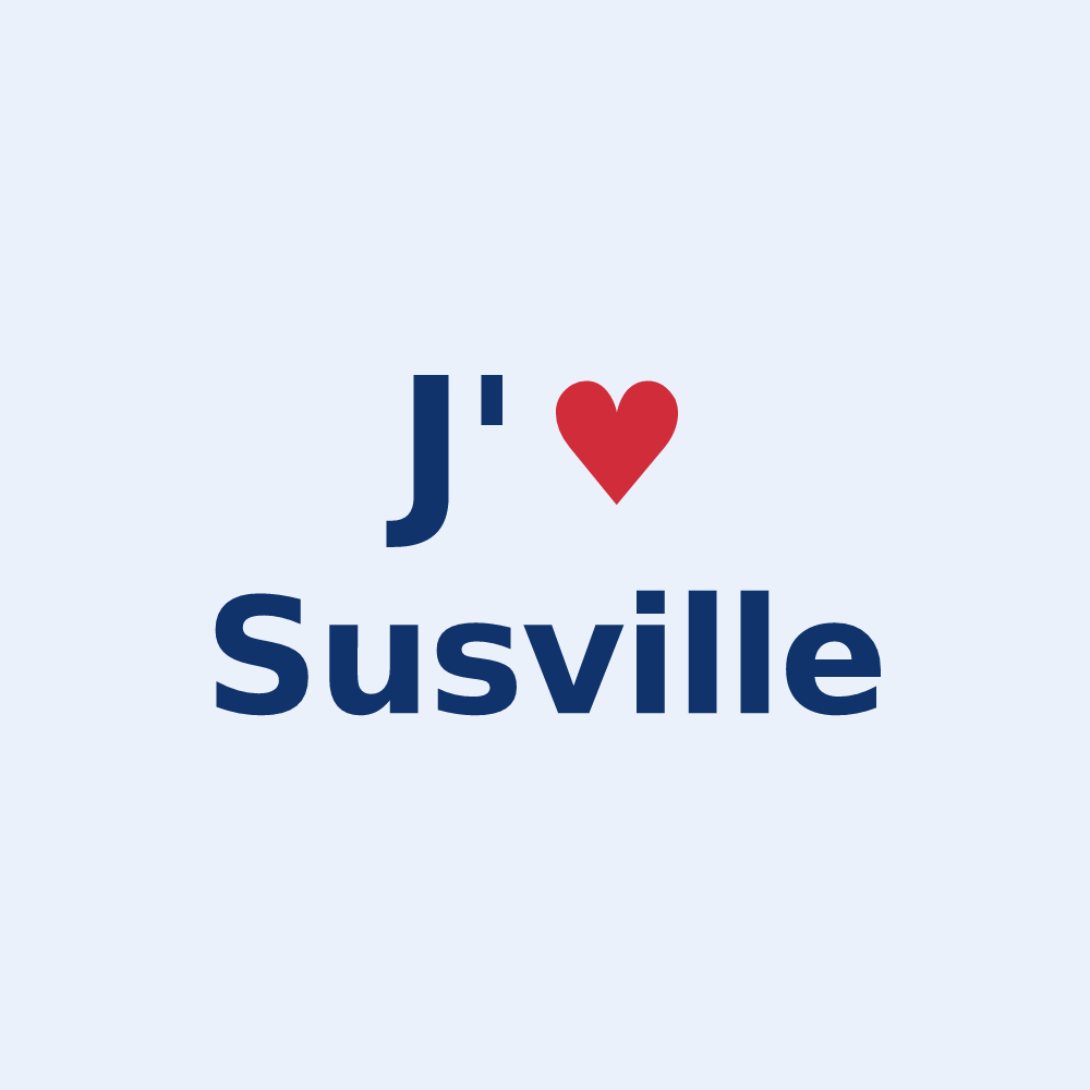 Sticker personnalisé Susville — design J'aime Susville