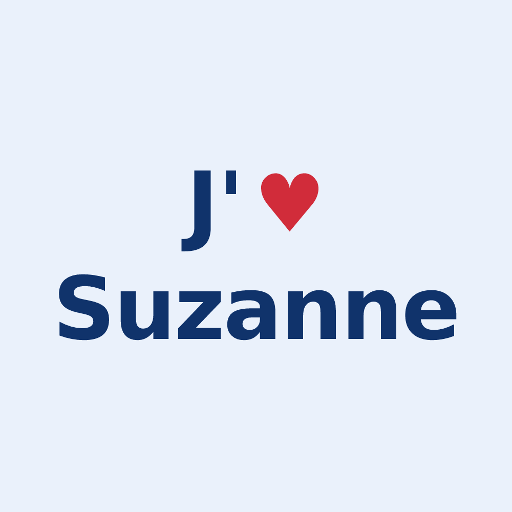 Sticker personnalisé Suzanne — design J'aime Suzanne