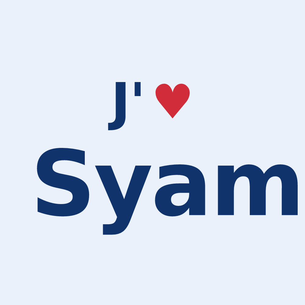 Sticker personnalisé Syam — design J'aime Syam