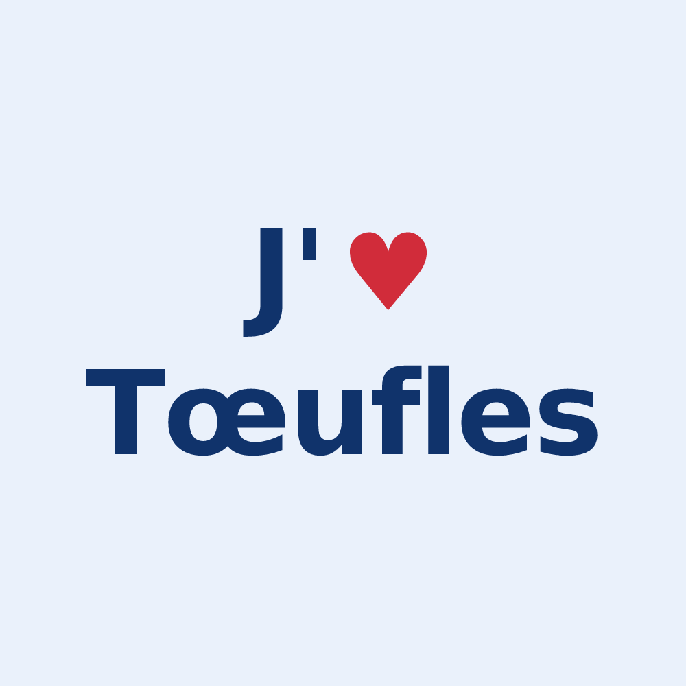 Sticker personnalisé Tœufles — design « J'aime Tœufles » imprimé sur le sticker