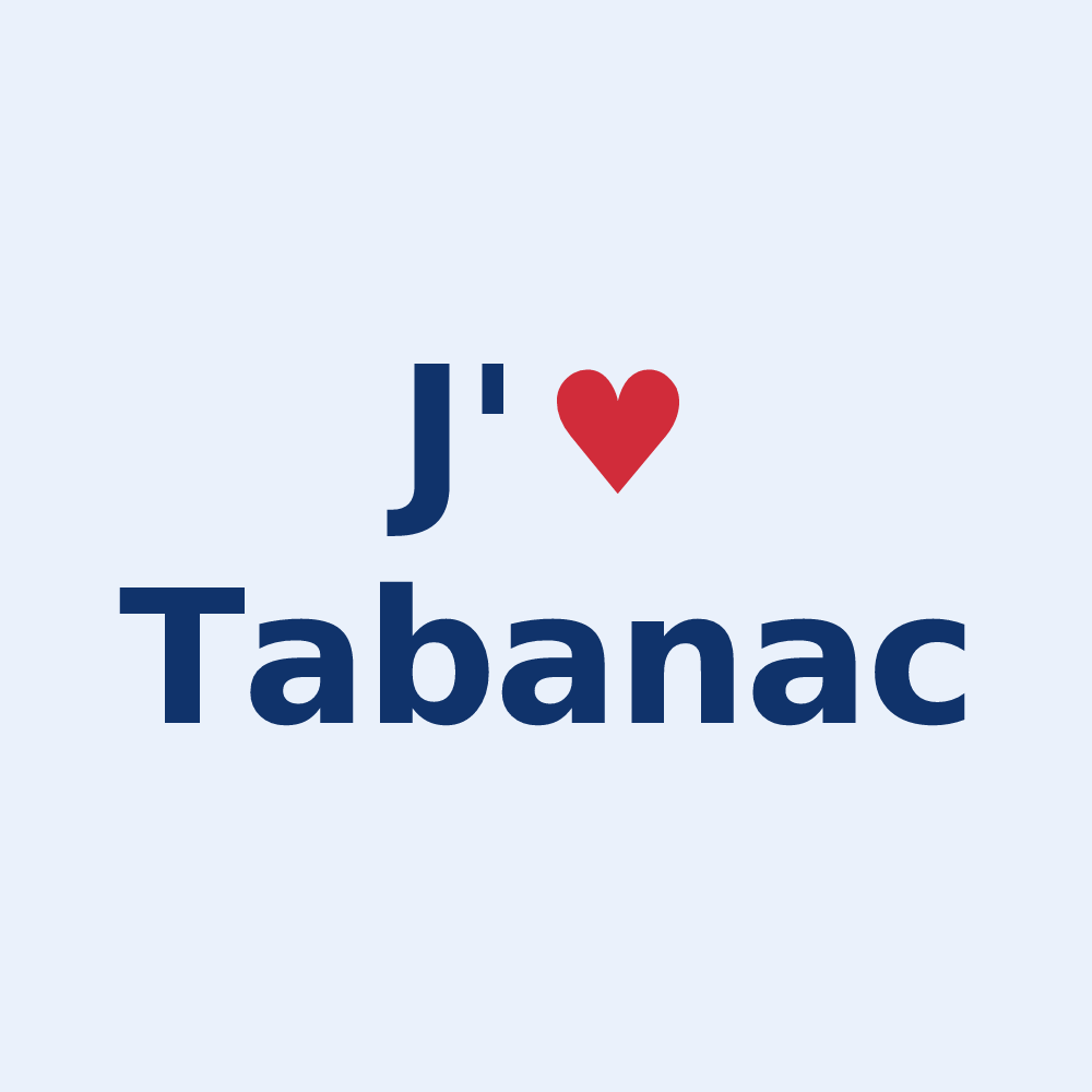 Sticker personnalisé Tabanac — design J'aime Tabanac