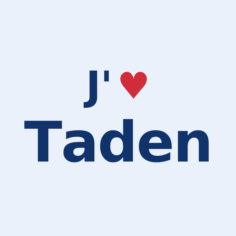 Sticker personnalisé Taden — design « J'aime Taden » imprimé sur le sticker