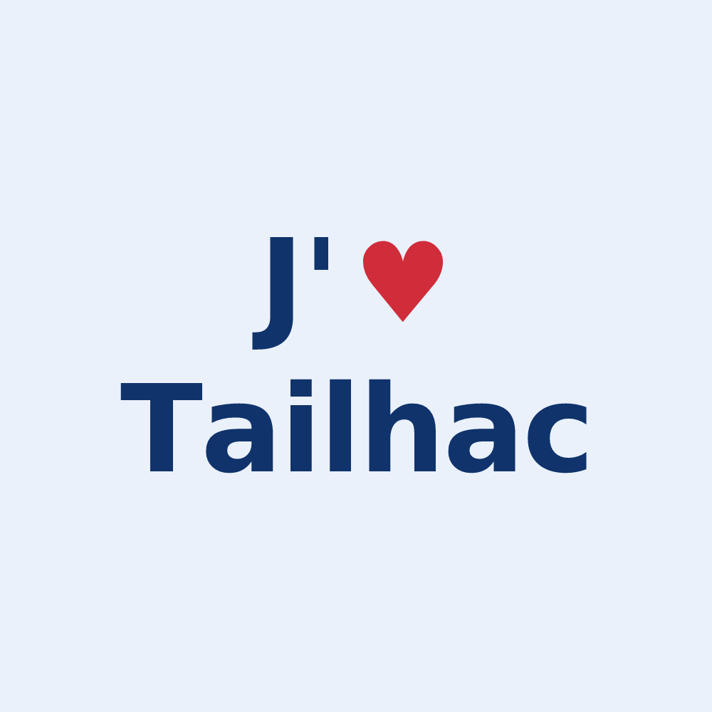 Sticker personnalisé Tailhac — design J'aime Tailhac