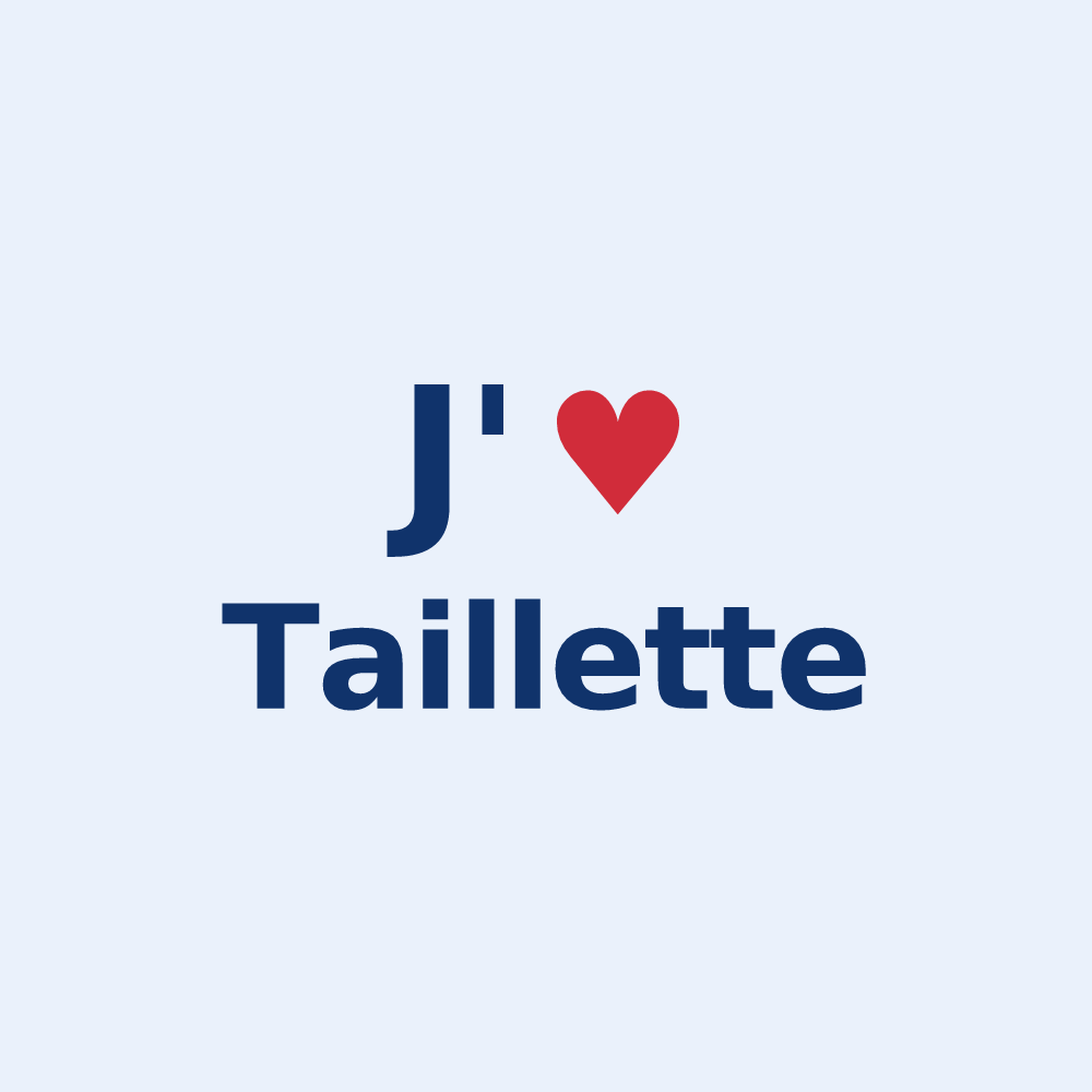 Sticker personnalisé Taillette — design « J'aime Taillette » imprimé sur le sticker