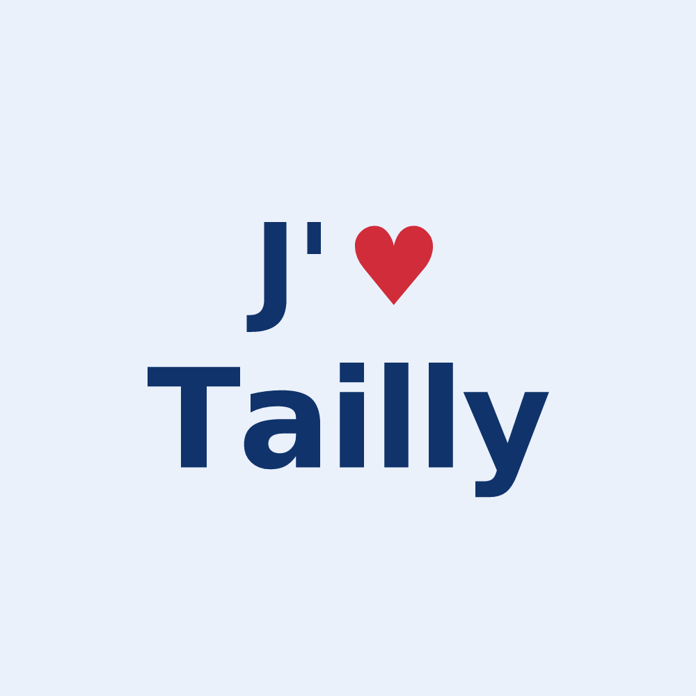 Sticker personnalisé Tailly — design J'aime Tailly