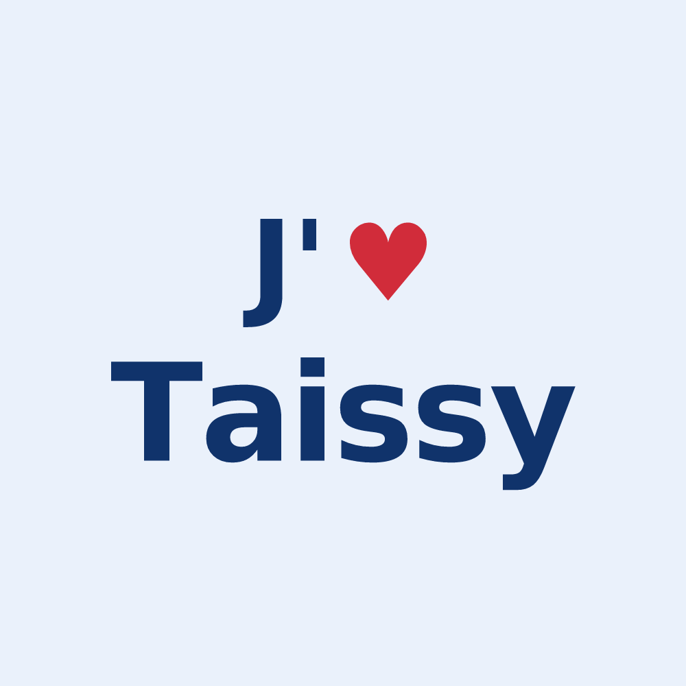 Sticker personnalisé Taissy — design J'aime Taissy