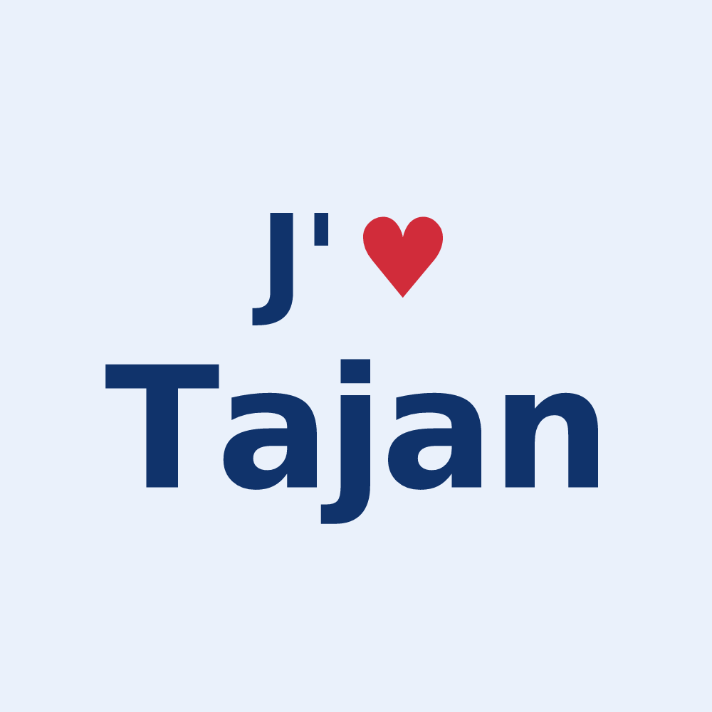 Sticker personnalisé Tajan — design J'aime Tajan