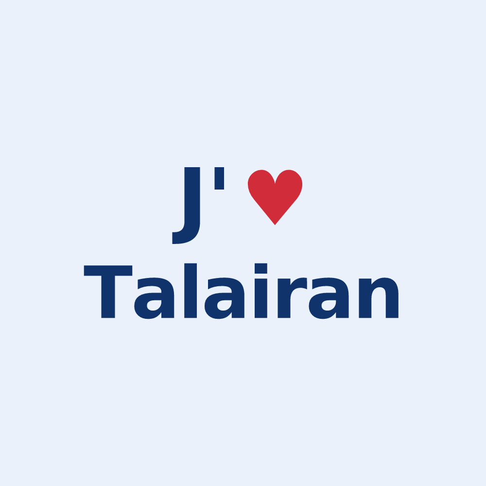 Sticker personnalisé Talairan — design « J'aime Talairan » imprimé sur le sticker