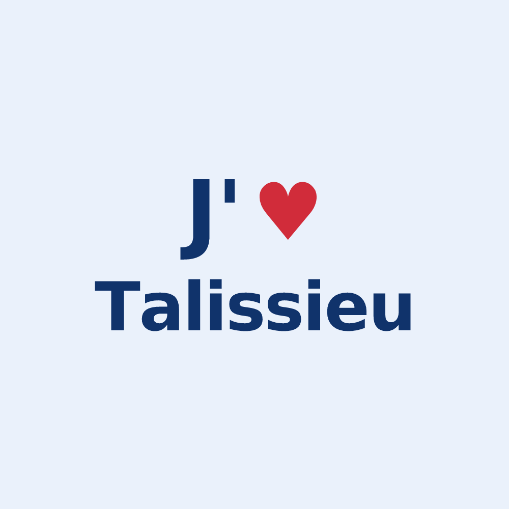 Sticker personnalisé Talissieu — design J'aime Talissieu