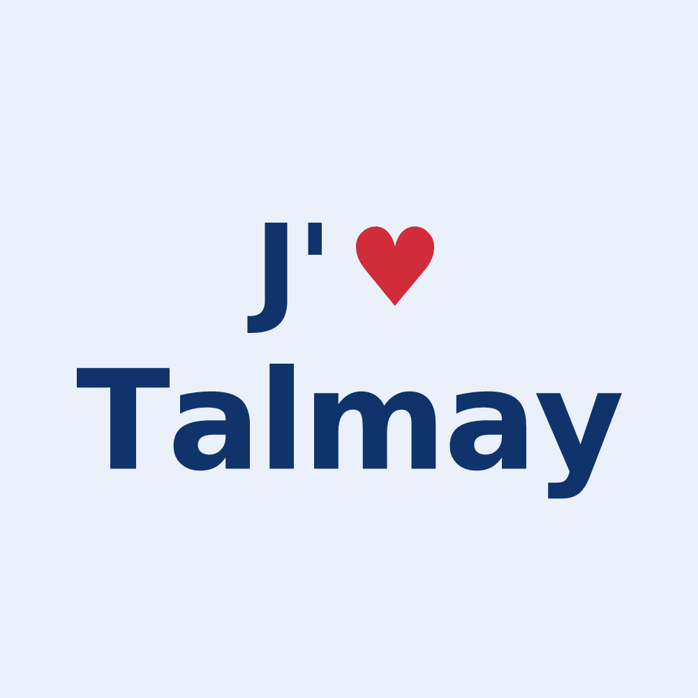 Sticker personnalisé Talmay — design J'aime Talmay