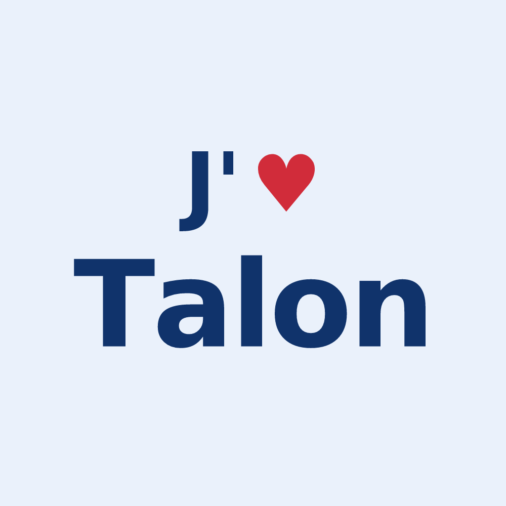 Sticker personnalisé Talon — design « J'aime Talon » imprimé sur le sticker