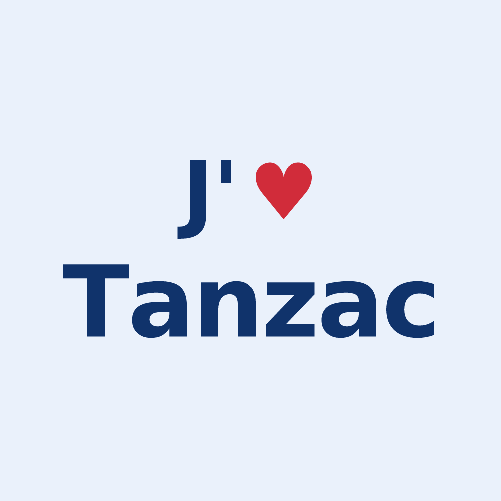 Sticker personnalisé Tanzac — design J'aime Tanzac