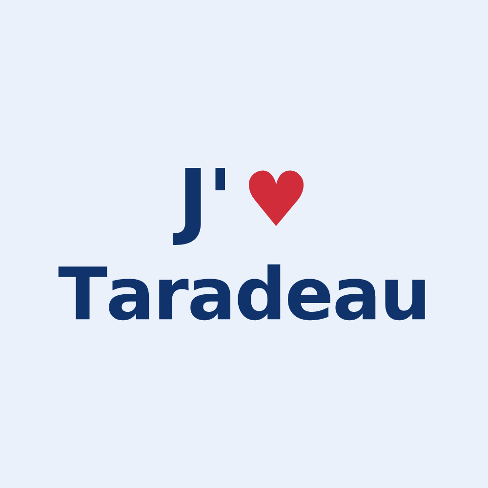 Sticker personnalisé Taradeau — design « J'aime Taradeau » imprimé sur le sticker