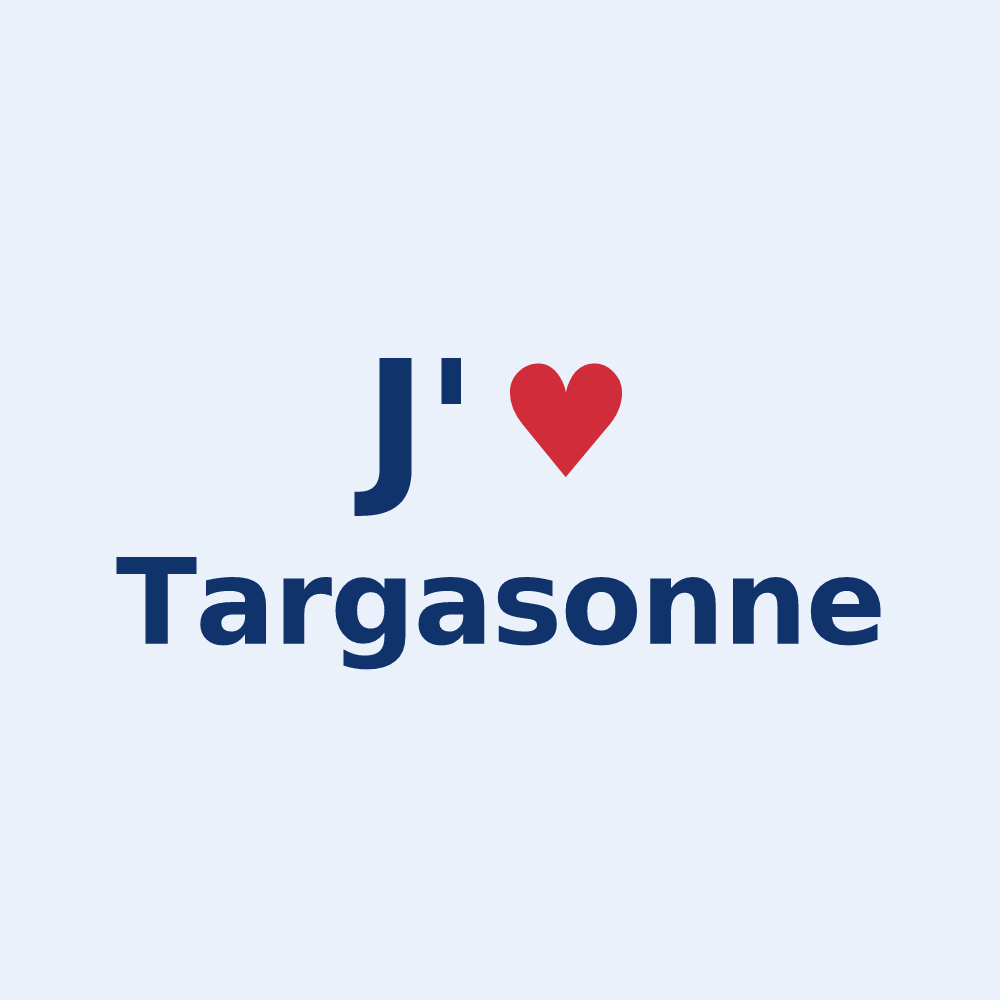 Sticker personnalisé Targasonne — design J'aime Targasonne
