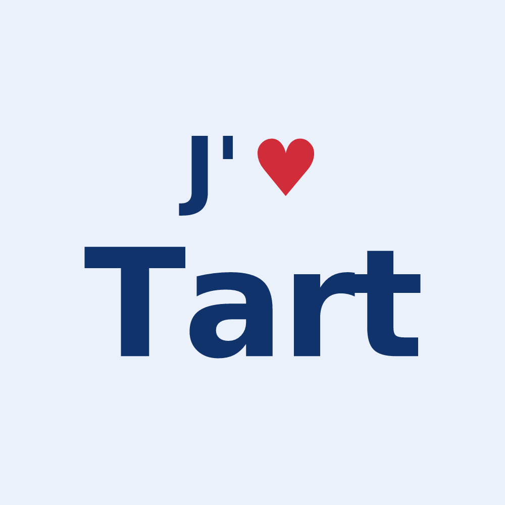 Sticker personnalisé Tart — design « J'aime Tart » imprimé sur le sticker